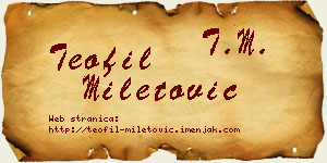 Teofil Miletović vizit kartica